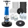 Trusted Clean Commercial Floor Stripping & Polishing Package W/ Floor Buffer, Solution Tank, Pads & Chemicals
