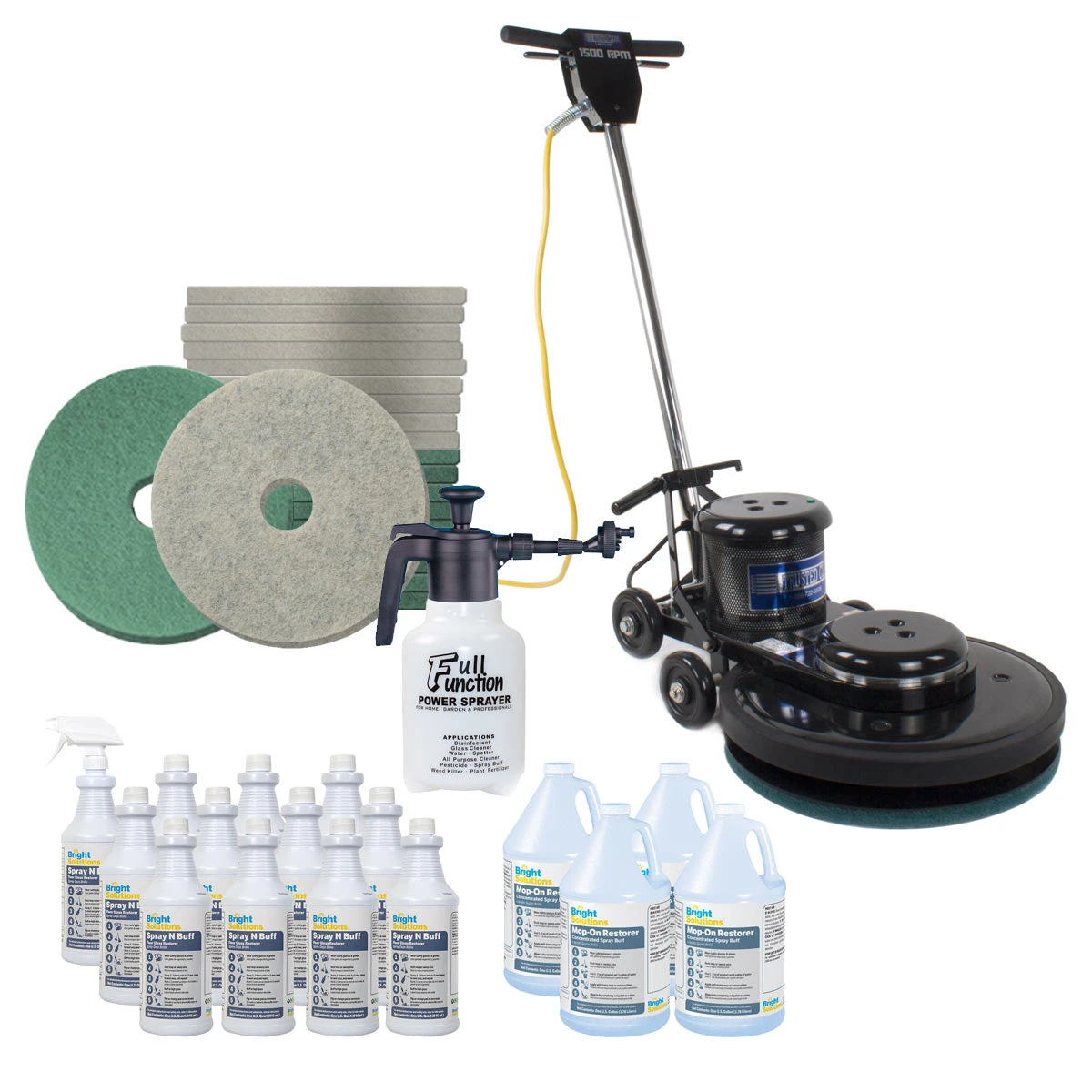 Trusted Clean 20" Commercial Floor Burnishing Package W/ Pads & Chemicals 1 Trusted Clean 20" Commercial Floor Burnishing Package W/ Pads & Chemicals