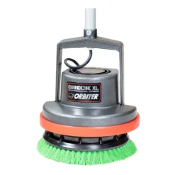 Oreck® Orbiter® 12" Green Medium Duty Floor Scrubbing Brush -Clean Freak Shop oreck green medium duty scrubbing brush on orbiter 237057