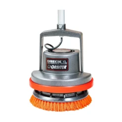 Oreck® Orbiter® 12" Orange Heavy Duty Floor Scrubbing Brush 6 Oreck® Orbiter® 12" Orange Heavy Duty Floor Scrubbing Brush -Clean Freak Shop oreck orange heavy duty scrubbing brush on orbiter 237047